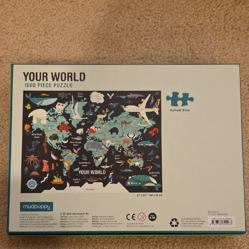 Colorful World Map Puzzle - Picture 2 of 3